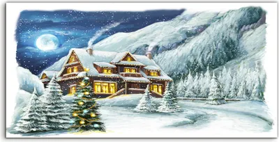 Produktbild von Coloray Canvas 140x70  Wandbild Leinwand Bilder Bergen Weihnachten Winter Landschaft