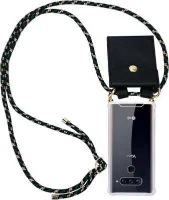 Zdjęcie produktu dla Etui ochronne Cadorabo do LG V40 w kolorze brązowym z łańcuszkiem na telefon komórkowy silikonowy sznurek zdejmowane etui