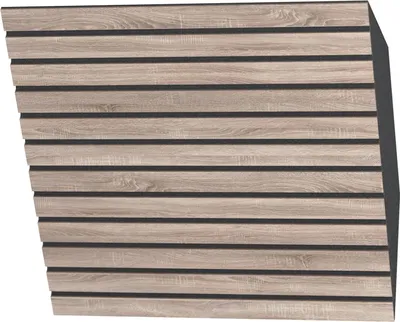 Zdjęcie produktu dla Zestaw 4 sztuk – Akustyczne panele basowe narożne | 50x50 cm | Absorpcja niskich częstotliwości do studiów nagraniowych i teatrów | Dyfuzja | [SLATO-H-150mm | Sonoma]