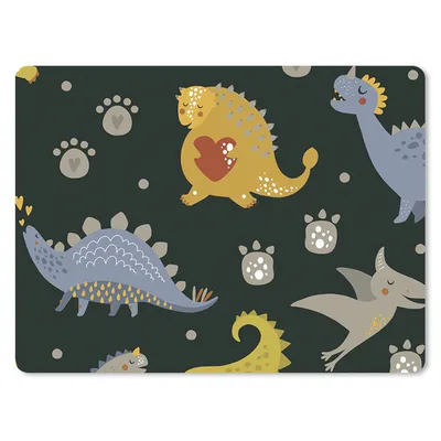 Produktbild von MuchoWow® Mauspad Mousepad Dino - Kinder - Schnittmuster - Jungen - Mädchen - Dinosaurier 23x19 cm - Mousepads - Maus Mat - Pad - Mausunterlage - Schreibtischunterlage - Mauspad