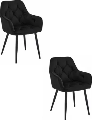 Produktbild von JORK Stuhl - schwarzer Samt / schwarze Beine x 2