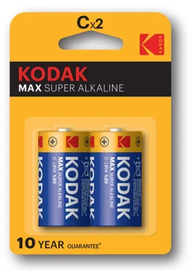 Produktbild von Kodak Max Super C, Einwegbatterie, C, Alkali, 1,5 V, 2 Stück(e), 8400 mAh