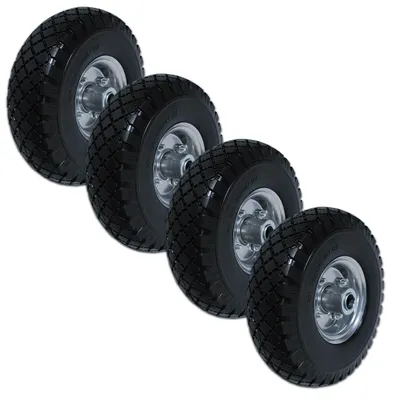 Produktbild von Sackkarrenrad Ersatzrad 3.00-4 PolyurethanVollgummi Reifen Gummirad pannensicher D-85 mm 4 Stück