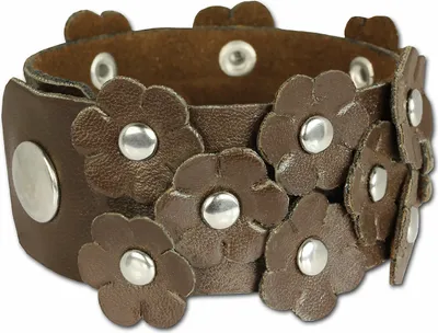 Produktbild von SilberDream Armband Leder -gegerbtes Rindsleder- braun Blume Damen LA2915B