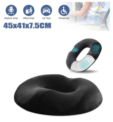 Imagen del producto de Cojín ergonómico, ortopédico y anatómico para sentarse, fabricado con espuma viscoelástica, de 45 x 41 cm