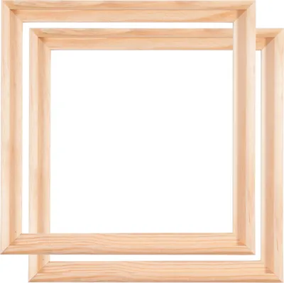 Two wooden frames are shown overlapping each other against a white background.