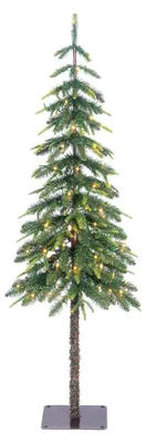 Produktbild von Black Box Trees Lodge Künstlicher Weihnachtsbaum mit Beleuchtung und Timer - Dimmerfunktion - H155 x Ø48 cm - Grün