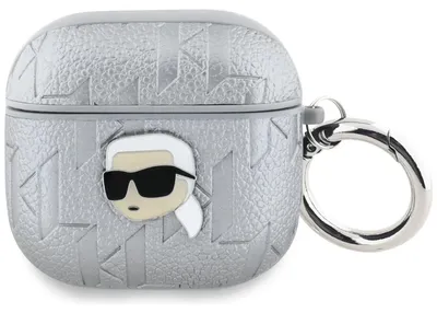 Obrázok produktu pre Puzdro Karl Lagerfeld Monogram Karl Head pre AirPods 4 - strieborné