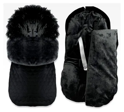 Produktbild von Winter Fußsack für Kinderwagen und Babyschalen 48 x 90 cm (Schwarz)