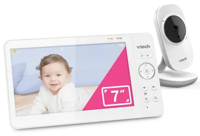 Productafbeelding van VTech videobabyfoon met 7-inch LCD-kleurendisplay, slaapliedjes en rustgevende geluiden