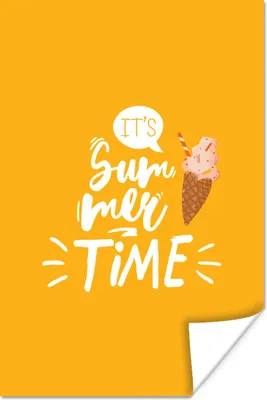 Produktbild von MuchoWow® Poster Gelb - Eiscreme - Rosa 60x90 cm - Wanddekoration