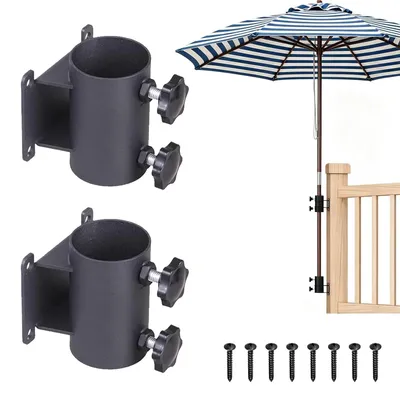 Obrázok produktu pre Držák na slnečník na zábradlie balkóna - 2 kusy, nastaviteľný