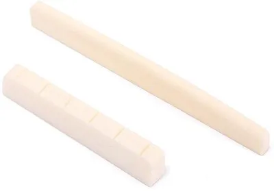 Imagen del producto de Dailygoody - Puente y cejuela de hueso de búfalo sostenible - Reemplazo para puente de guitarra acústica - Sonido de alta calidad - Para guitarra de 6 cuerdas - Ideal para músicos...