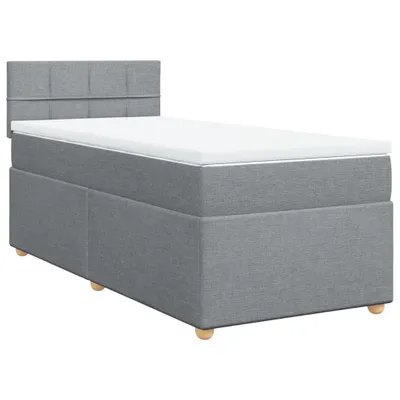 Produktbild von Boxspringbett mit Matratze Hellgrau 80x200 cm Stoff
