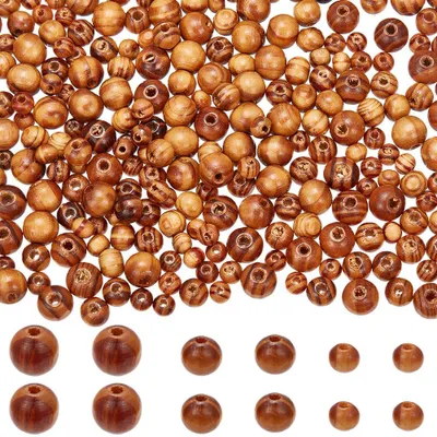 300 Holzkugeln, 3 Größen, 6/8/10 mm, rund, für DIY-Schmuck