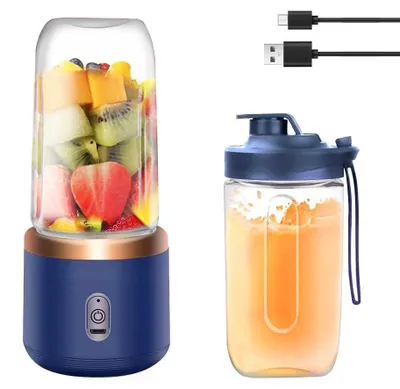 Tragbarer Mixer 400 ml, USB-Mini-Blender, 6 Klingen, blau