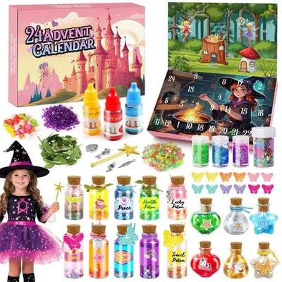 Produktbild von Gaeymy Adventskalender 2026: Kreative Weihnachtsgeschenke für Mädchen und Jungen ab 6 Jahren, Bauspielzeug, Zaubertränke, Bastelset