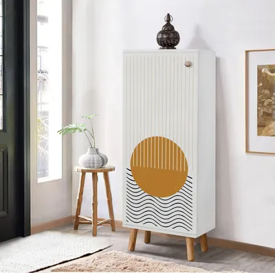 Immagine prodotto di Skye Decor, Vegas - B 949, scarpiera, bianco, 100% pannelli truciolari rivestiti in melamina, 50 x 38 x 135 cm