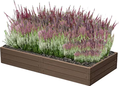 Productafbeelding van Bloembed, verhoogd plantbed, plantbak, bruin, houtlook, 149,2 x 75,6 x 25 cm - Perfect voor het planten van bloemen, het kweken van planten en kruiden