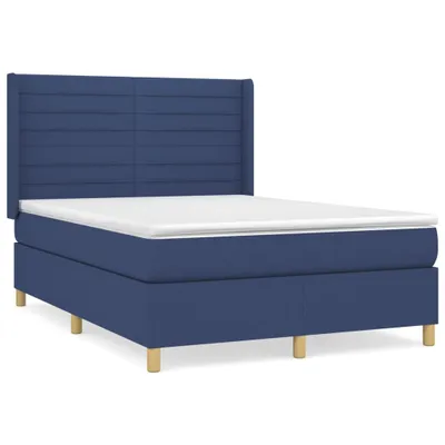 Produktbild von vidaXL Boxspringbett mit Matratze Blau 140x200 cm Stoff