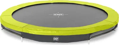 Image de EXIT Silhouette Trampoline Sportive ø244cm – Enterré – Trampoline Enterrée – Rond – pour Enfants – Vert