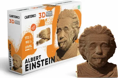Image de Cartonic Puzzle 3D Albert Einstein, buste, kit 3D en carton, carton, 172 pièces, CARTMALB