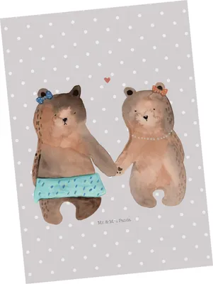 Produktbild von Mr. & Mrs. Panda Postkarte Bär Freundin - Grau Pastell - Geschenk, Grußkarte, Postkarten, Beste Freund Liebe Liebesbeweis Verliebt Kumpel Kumpeliene, Fotokarte, Teddy