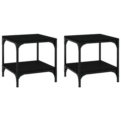 Produktbild von "2026 MODERNE"Kaffeetisch,2er set, elegantes Design - Beistelltische - Wohnzimmertisch Schwarz 40x40x40cm Holzwerkstoff - Couchtische NeuMöbel279529