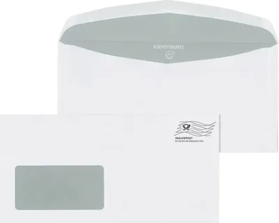 Produktbild von Briefumschläge Mailmedia, DIN lang+ 75 g/m² mit Fenster, nassklebend - 1000 Stück