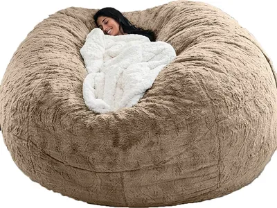 Produktbild von Sitzsack Bezug, Lazy Lounger Sitzsack Stuhlbezüge Sitzsack Velvet Velour Bezug, Khaki 150 x 75cm (ohne Füllstoff)