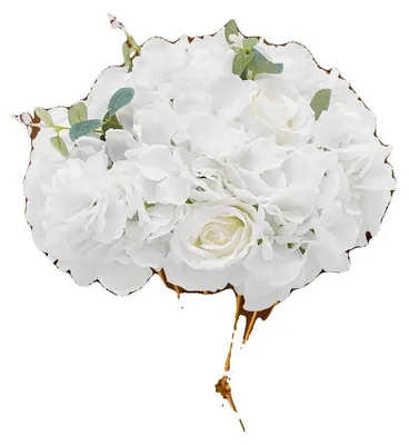 Productafbeelding van Bloemenarrangement in bolvorm, diameter 20 cm, gemaakt van kunstzijde en kunststof, geschikt voor interieurdecoratie, bruiloften en als bloemdecoratie