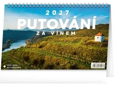 Zdjęcie produktu dla NOTIQUE Kalendarz biurkowy "Podróż po winach" 2027, wymiary 23,1 x 14,5 cm
