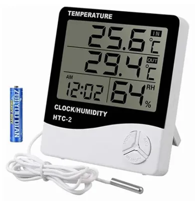 Produktbild von Digitales Hygrometer-Thermometer, Heimtemperatur- und Luftfeuchtigkeitsmonitor mit externer wasserdichter Sonde für den Innen- und Außenbereich