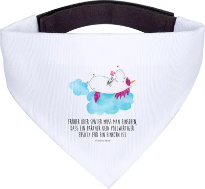 Produktbild von Mr. & Mrs. Panda Halstuch Einhorn Verliebt - Weiß - Geschenk, Einhörner, Freundin, Unicorn, Hundehalstuch, Bandana für Hunde, Liebe, Tuch, Wolke