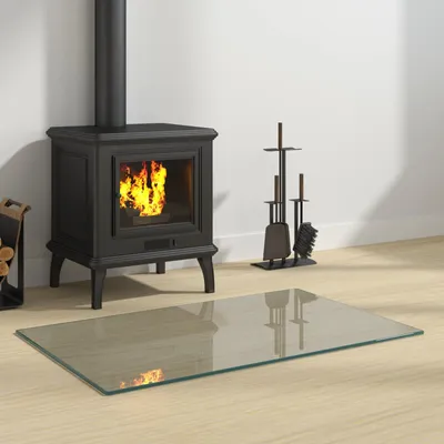 Produktbild von Möbel Feuerstelle Glasplatte Transparent 80 x 50 cm Glas - Funkenschutzplatten &40231