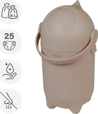 Obrázek produktu pro NATTOU Koš na pleny Dropy Taupe 27 cm, 20l