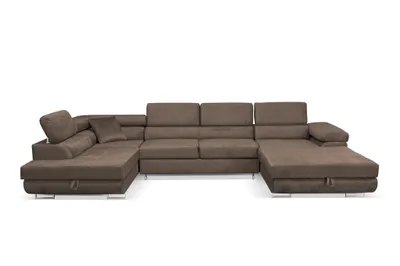 Produktbild von Sofiland Aller U-Form Ecksofa XXL Schlaffunktion 2 Bettkästen Bronze Links