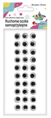 Zdjęcie produktu dla Oczy samoprzylepne bez rzęs 12mm okrągłe 30szt