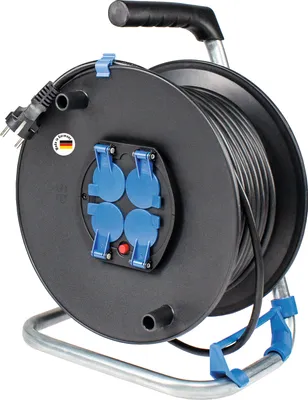 Produktbild von Kabeltrommel Innen 50m Verlängerungskabel H05VV-F 3G1.5 Kabel 4 Steckdosen IP20