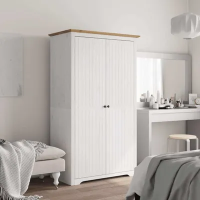 Immagine prodotto di vidaXL Armadio BODO Bianco e Marrone 101x52x176,5 cm in legno di pino - Armadio - Armadi - Guardaroba - Armadio portaoggetti