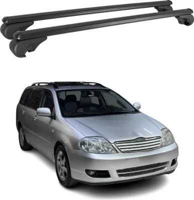 Image de Barres de toit Transversales pour Toyota Corolla Break 2002-2007 Aluminium Noir
