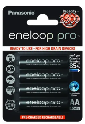 Produktbild von Panasonic eneloop Pro BK-3HCDE/4BE 2500mAh 4er Blister