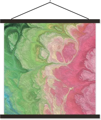 Produktbild von MuchoWow® Textilposter Farbe - Kunst - Psychedelisch 90x90 cm mit schwarzem Rahmen - Magnetisches