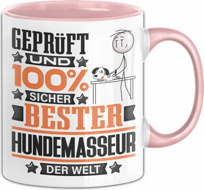 Produktbild von Hundemasseur Geschenk Lustiger Spruch für Hundemasseur Geschenkidee Bester Hundemasseur Der Welt (Rosa)