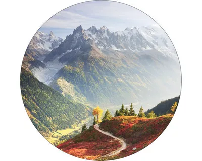 Produktbild von Glasbild Misty valley V GLR186 Ø 50 cm