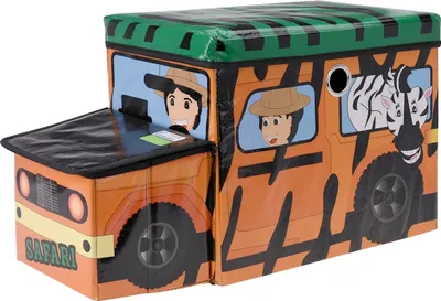 Produktbild von Spielzeug Kiste - Kinder Hocker Sitzbank Safari faltbar