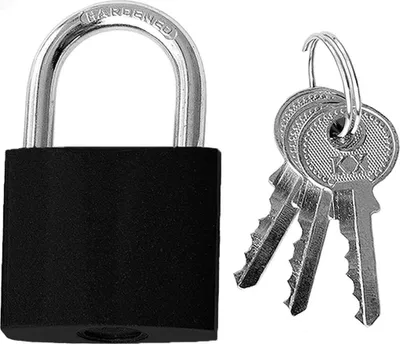 Produktbild von Vorhängeschloss Vorhangschloss Hangschloss Schwarz 40 mm