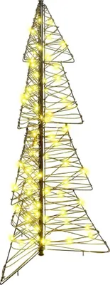 Image de Sapin de Noël avec 100 LED Blanc chaud 120 cm Rotin