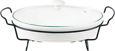 Produktbild von Maestro ovaler weißer Speisenwärmer 30 cm, 1,6 l