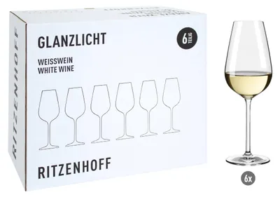 Produktbild von Ritzenhoff Glanzlicht Aspergo Weißweinglas Set 6-tlg. 362 ml Kristallglas